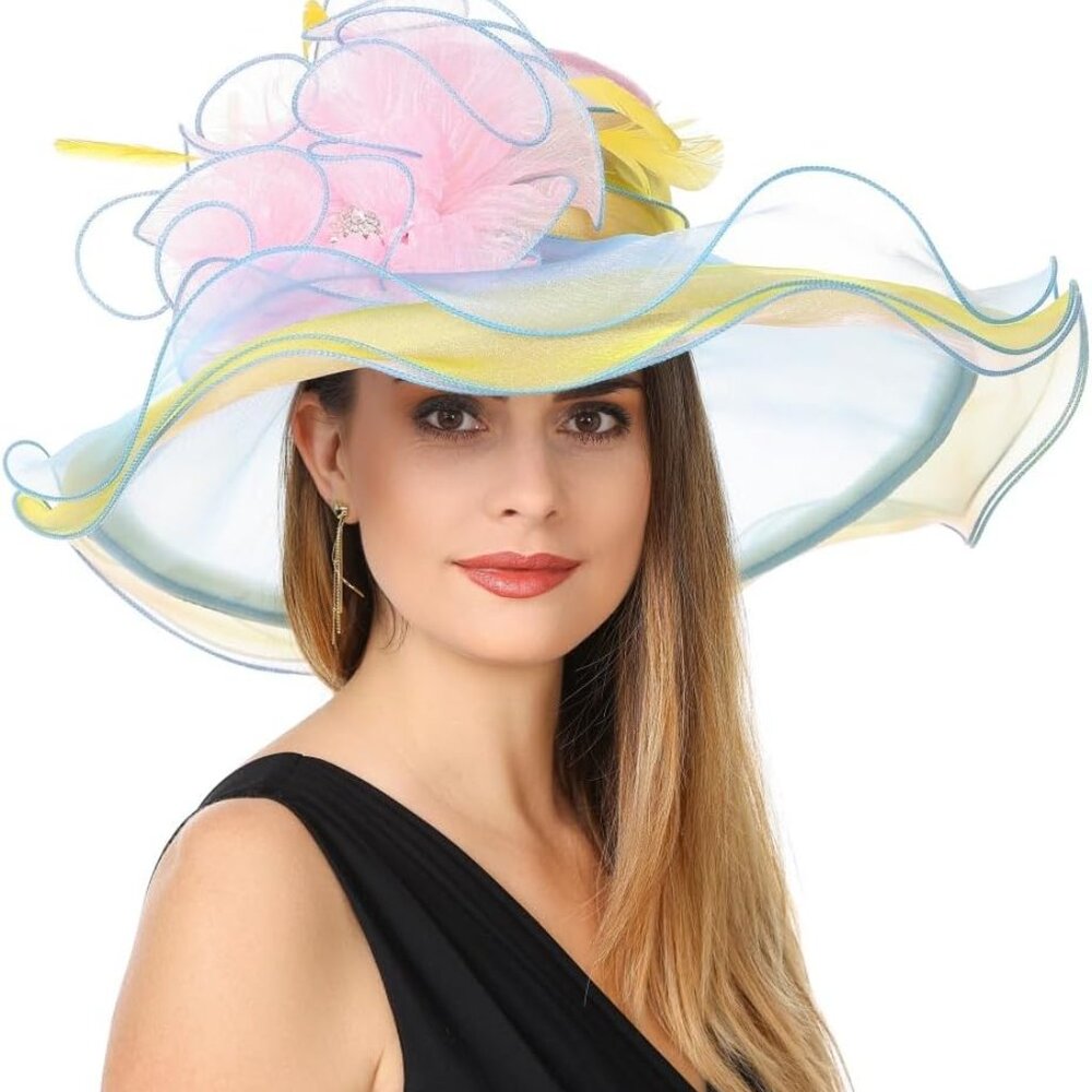 Women's Organza Church Kentucky Derby Fascinator Bridal Tea Party Wedding Hat